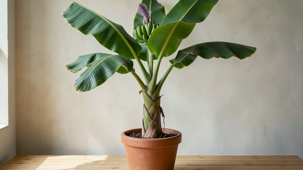 Banana Tree Inside: Miniature Tropical Canopy in Containers