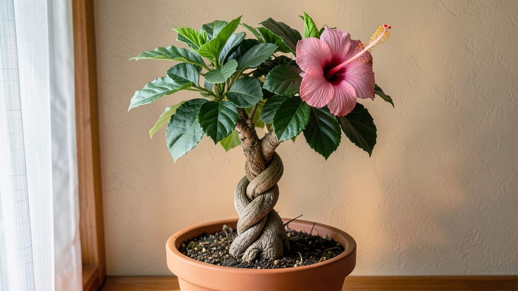 Hibiscus Braided Tree Indoor: Lush Canopy Control in Small Spaces
