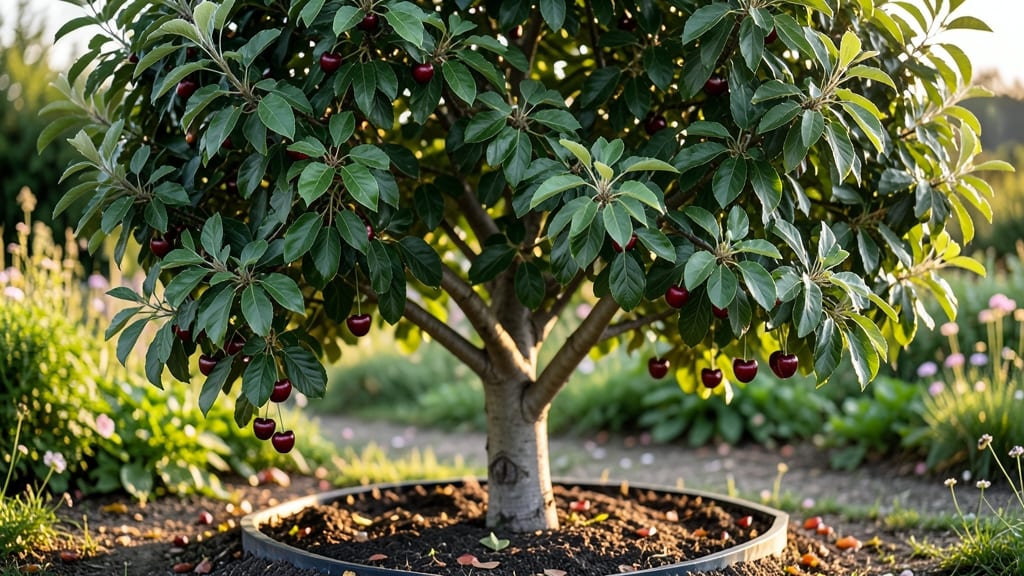 Cherry Tree In Backyard: Sunlit Privacy Screen With Minimal Space Needs